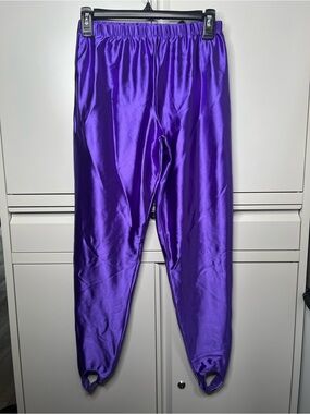 ☀️Blue Blush Shiny Purple Satin Leggings